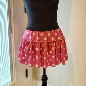 Sparkle Athletic Running Skirt Pink with White Polka Dots